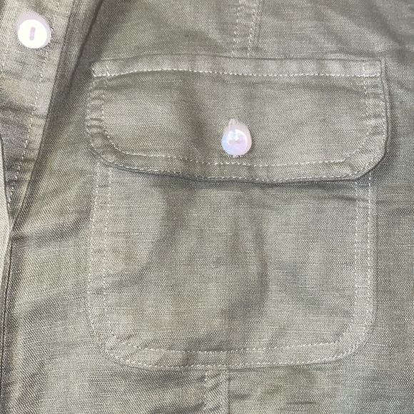 Max Studio Linen Blend Button Down - Picture 2 of 5